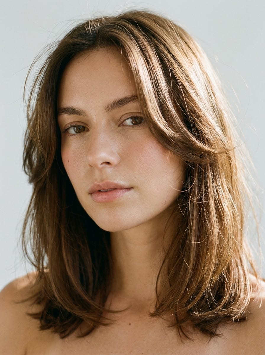 Mittellange Haare mit Face-Framing Layers - Frisur für ovales Gesicht